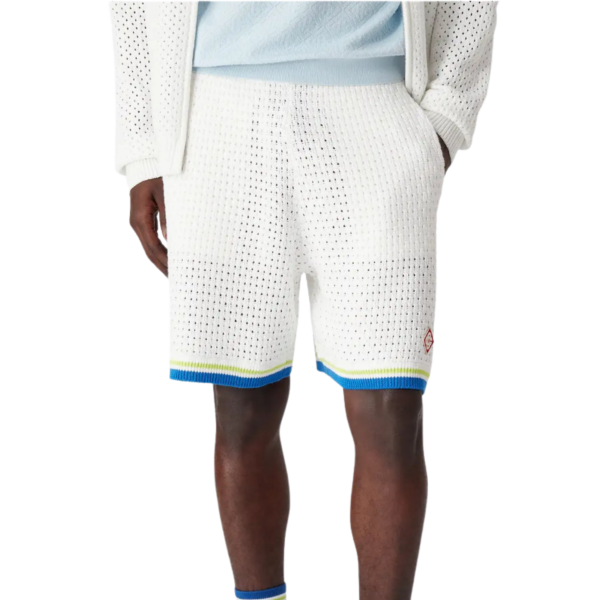 Short CASABLANCA coton mélangé crochet blanc bleu