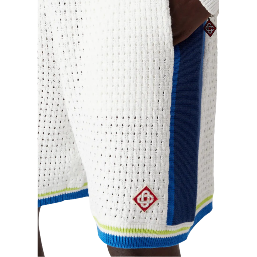 Short CASABLANCA coton mélangé crochet blanc bleu
