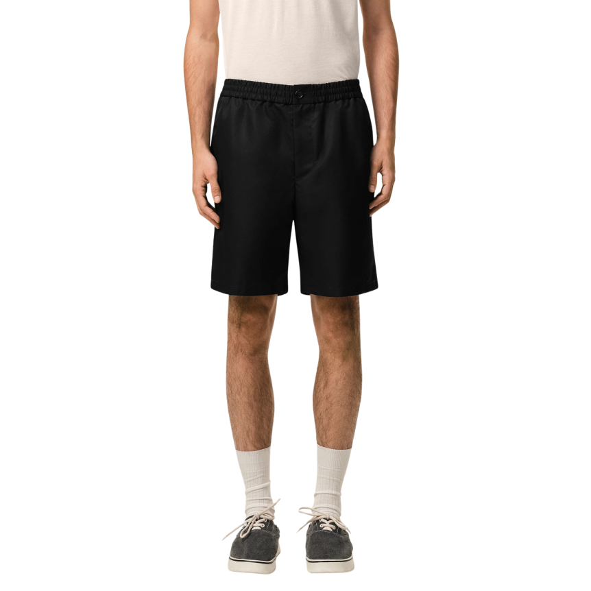 Short AMI Paris taille élastique nylon noir