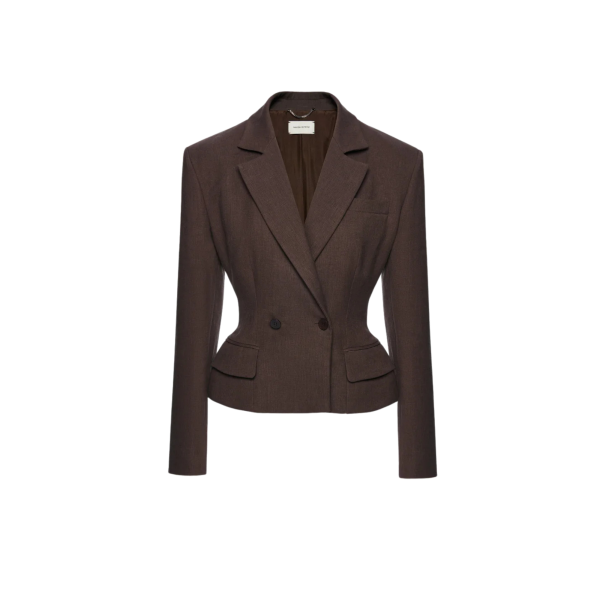 Blazer court cintré MAGDA BUTRYM lin marron