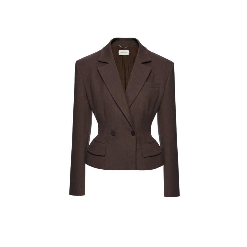 Blazer court cintré MAGDA BUTRYM lin marron