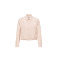 Blouson chemise zip coton mélangé carreaux vichy rose