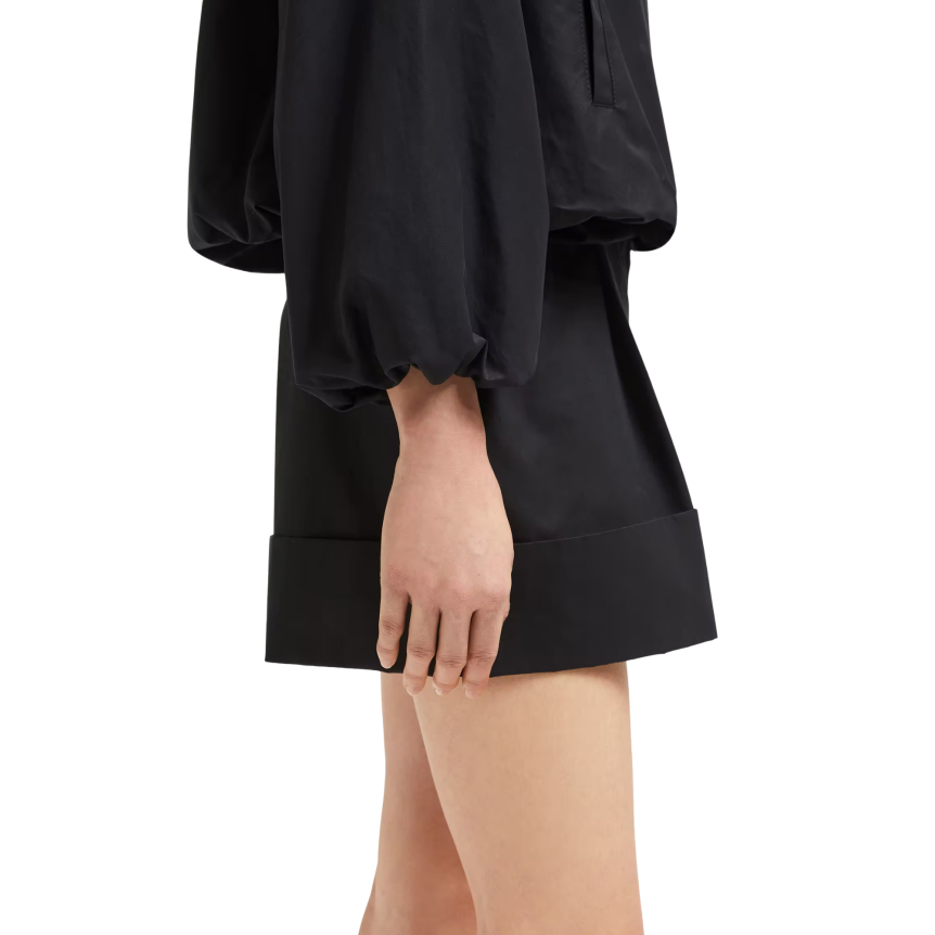 Blouson court zippé MONCLER Gruissan manche ballon coton mélangé noir