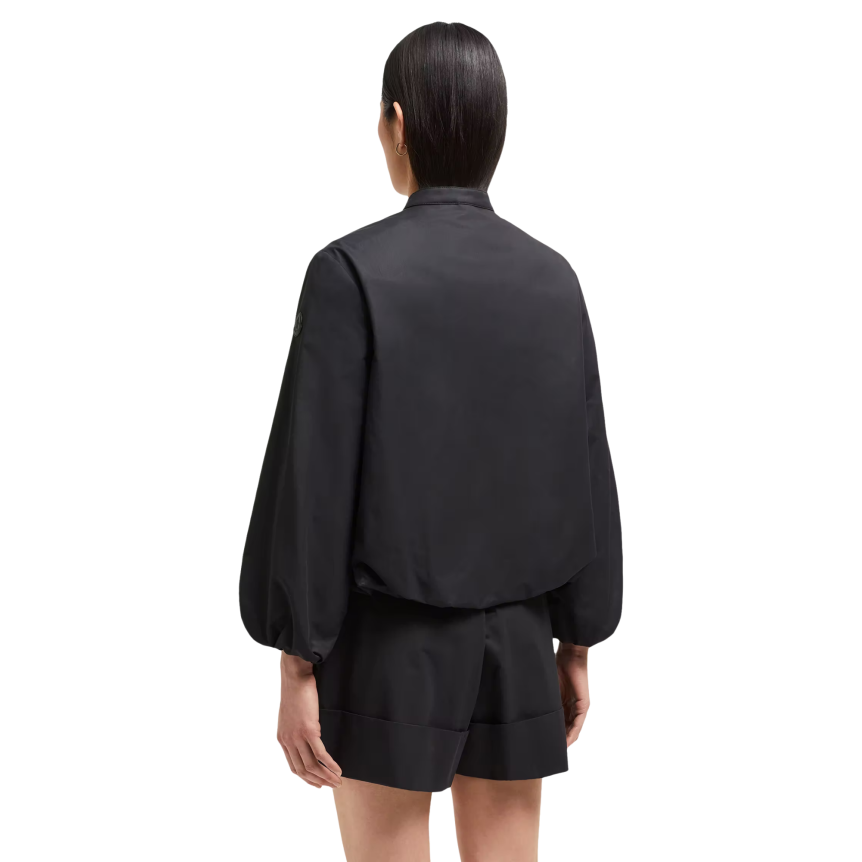 Blouson court zippé MONCLER Gruissan manche ballon coton mélangé noir