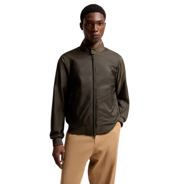 Veste blouson zippé imperméable MONCLER Reppe nylon kaki