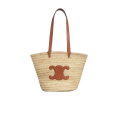 Sac panier grand format palmier triomphe cuir marron