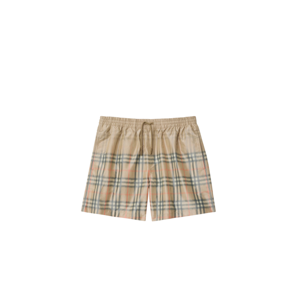 Short de bain BURBERRY Seb nylon Gradient Check beige
