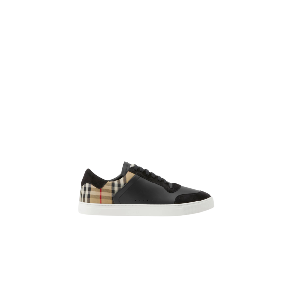 Basket basse BURBERRY Stevie cuir velours Check noir