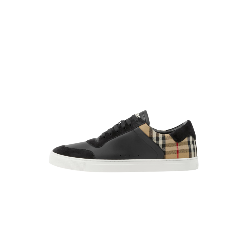 Basket basse BURBERRY Stevie cuir velours Check noir