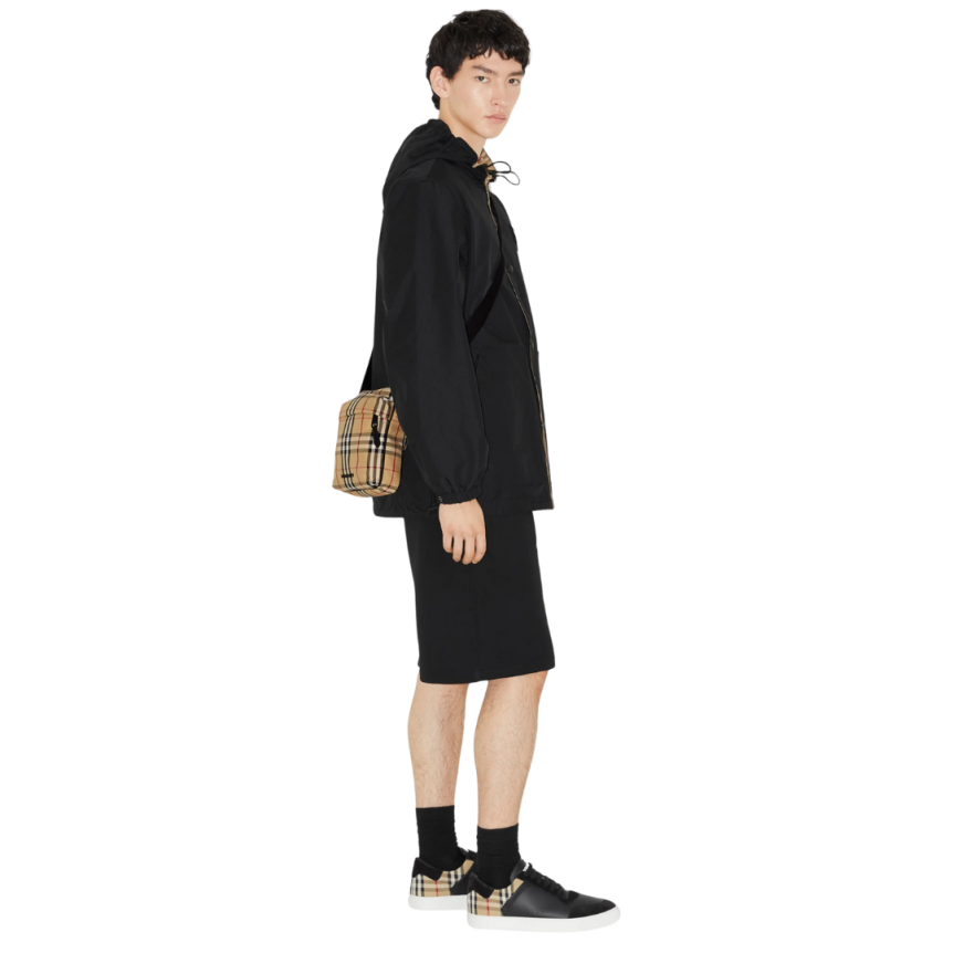 Basket basse BURBERRY Stevie cuir velours Check noir