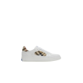Basket basse sneaker Terrace cuir blanc check beige languette EDK