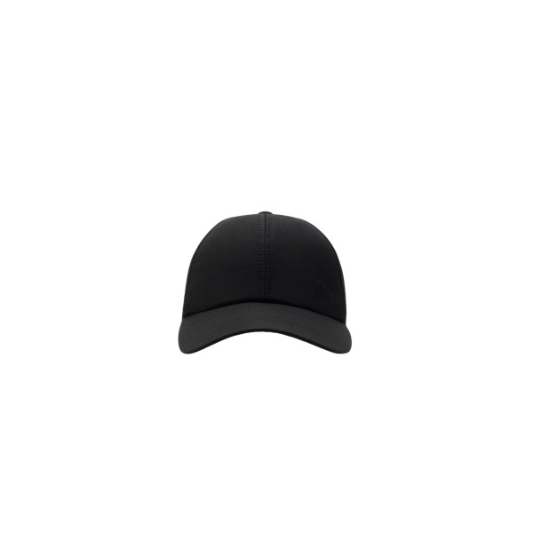 Casquette de baseball BURBERRY gabardine de coton noir visière check beige