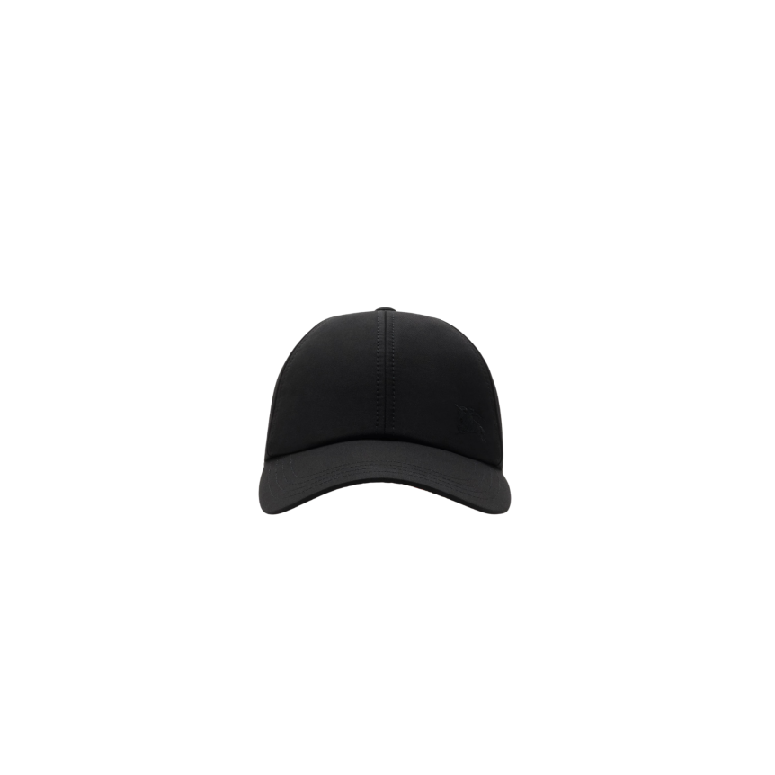 Casquette de baseball BURBERRY gabardine de coton noir visière check beige