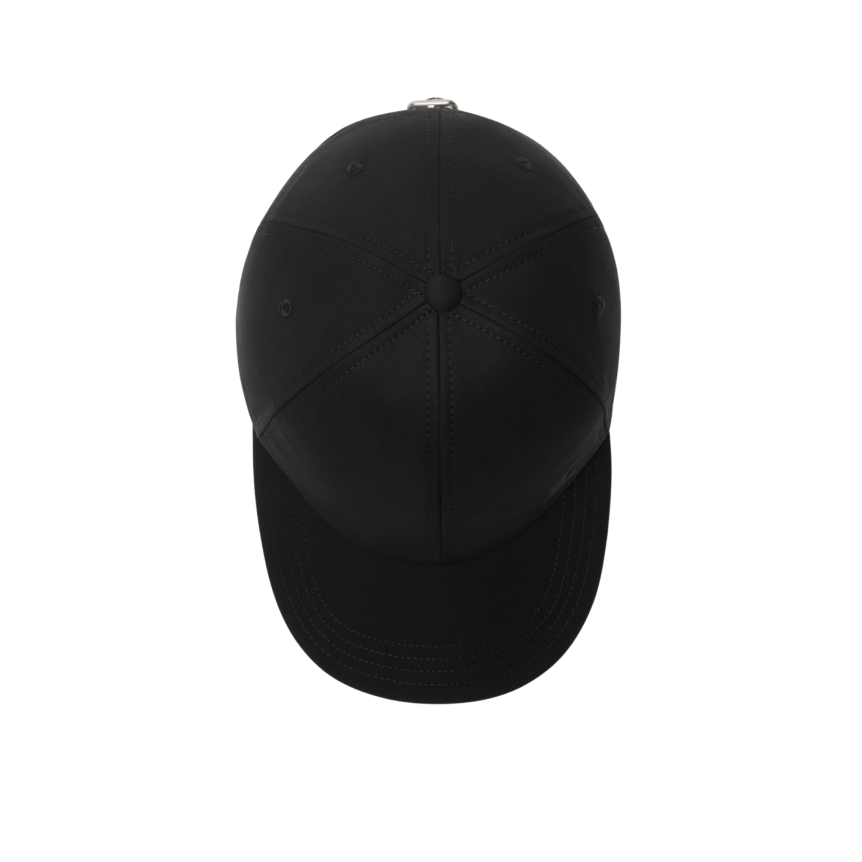 Casquette de baseball BURBERRY gabardine de coton noir visière check beige