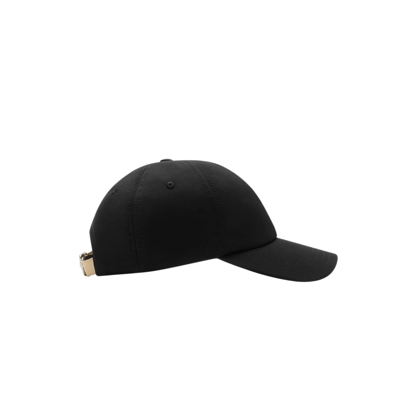 Casquette de baseball BURBERRY gabardine de coton noir visière check beige