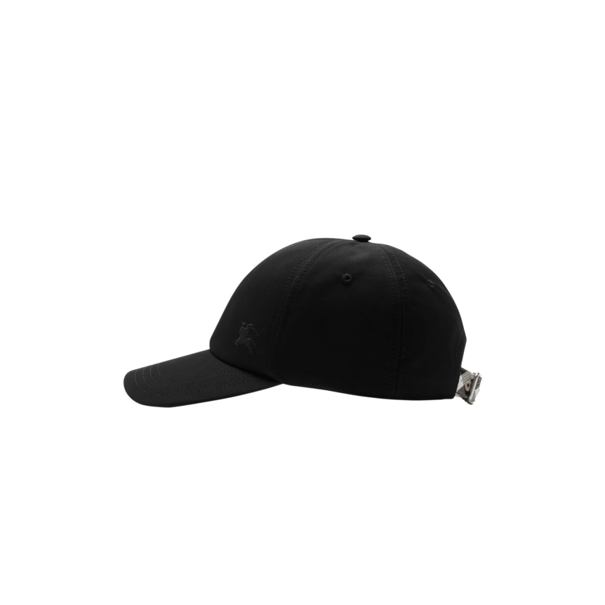 Casquette de baseball BURBERRY gabardine de coton noir visière check beige