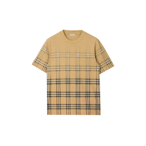 T-shirt col rond Ryan coton beige Gradient Check