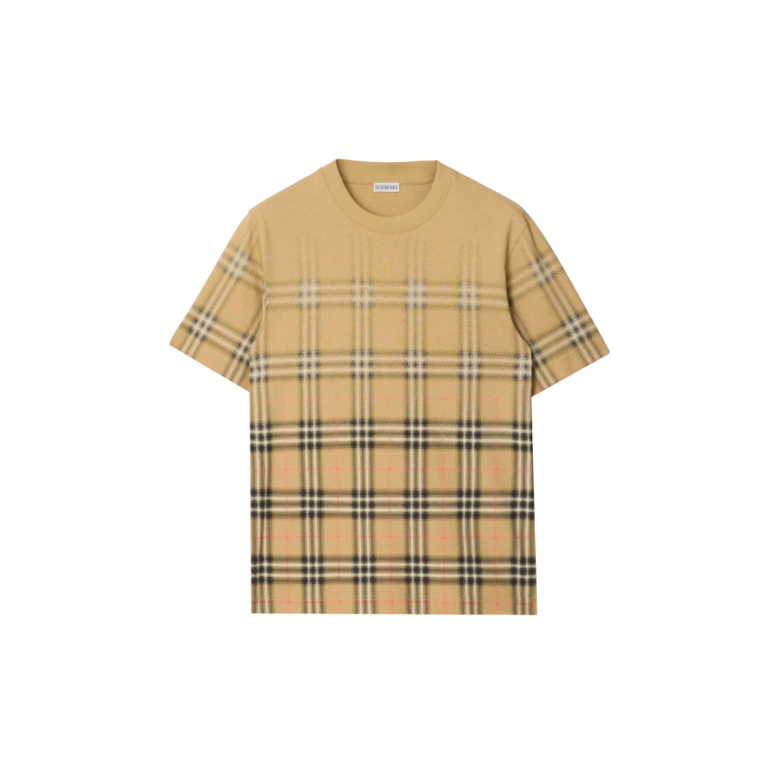 T-shirt col rond Ryan coton beige Gradient Check
