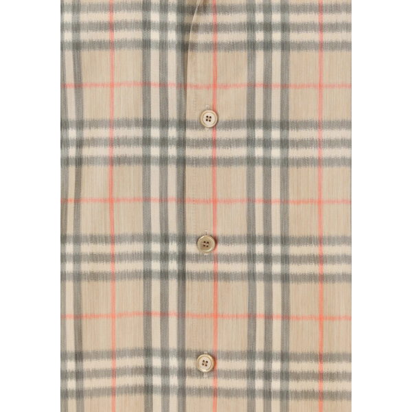 Chemise manche courte Hugh viscose mélangé beige check dégradé