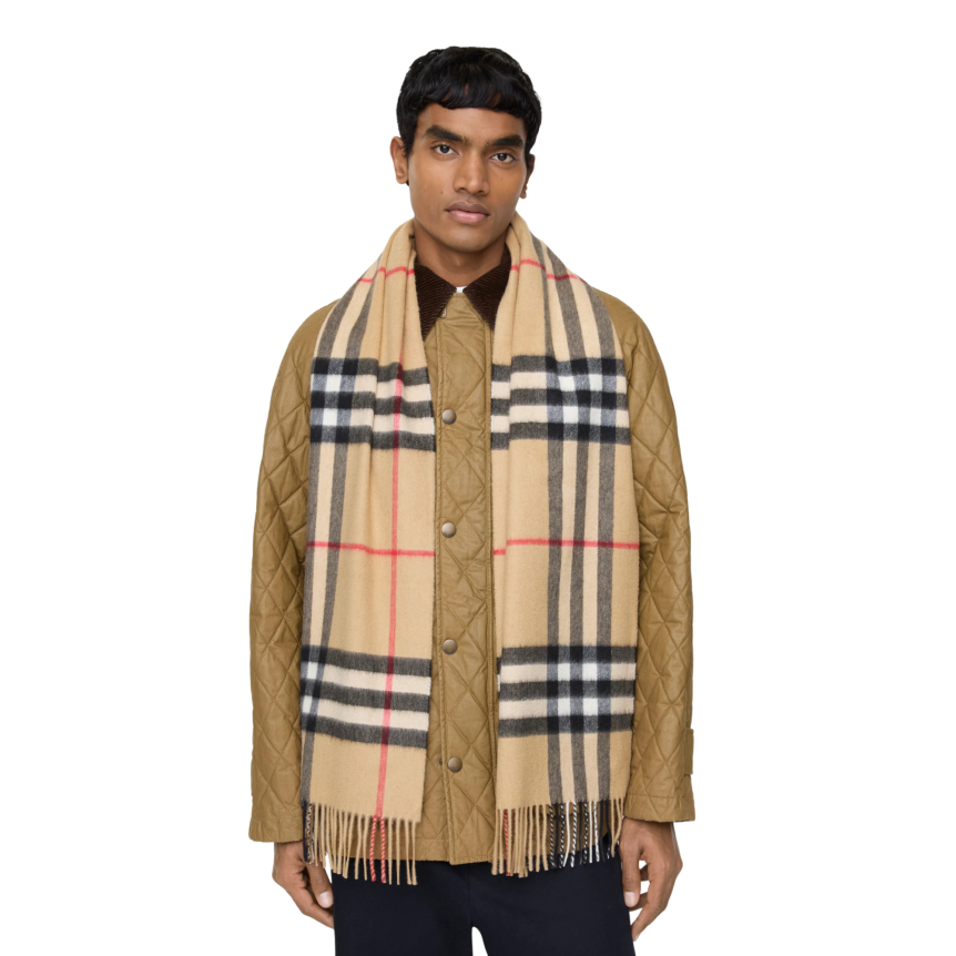 Echarpe BURBERRY cachemire carreaux Check beige