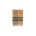 Echarpe cachemire carreaux Check beige