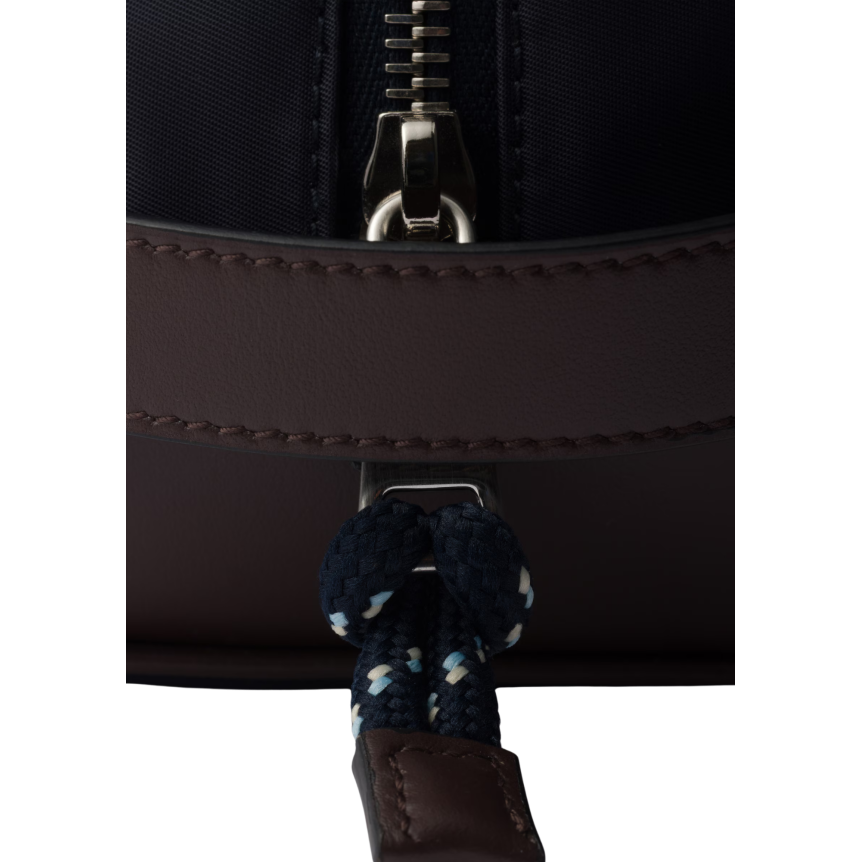 Pochette PRADA Speedrock trousse  zippée Re Nylon bleu marine cuir