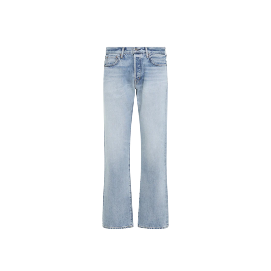 Jean droit TOM FORD coton denim bleu ciel délavé