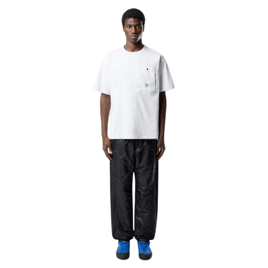 T-shirt manche courte STONE ISLAND jersey coton bio bleu ciel poche poitrine