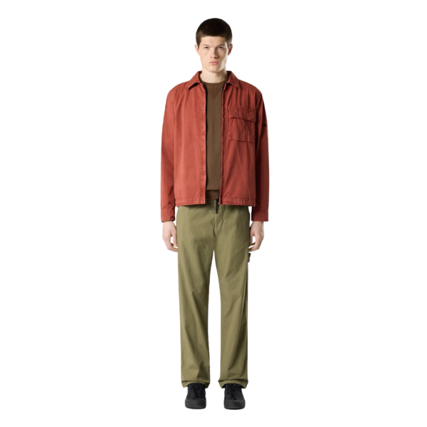 Pantalon STONE ISLAND chino décontracté ripstop mercerisé coton bio kaki
