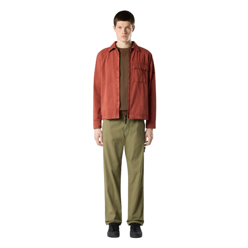 Pantalon STONE ISLAND chino décontracté ripstop mercerisé coton bio kaki