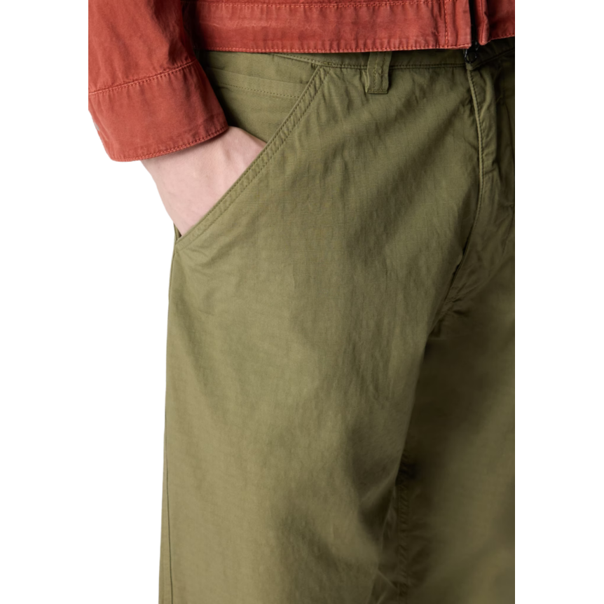 Pantalon STONE ISLAND chino décontracté ripstop mercerisé coton bio kaki