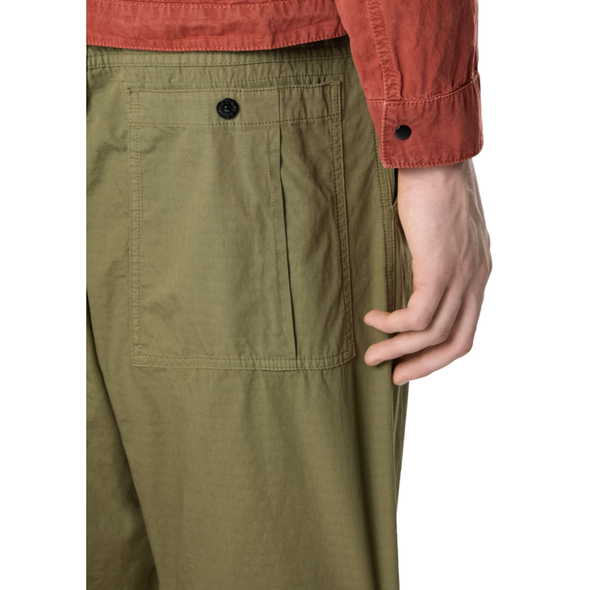 Pantalon STONE ISLAND chino décontracté ripstop mercerisé coton bio kaki