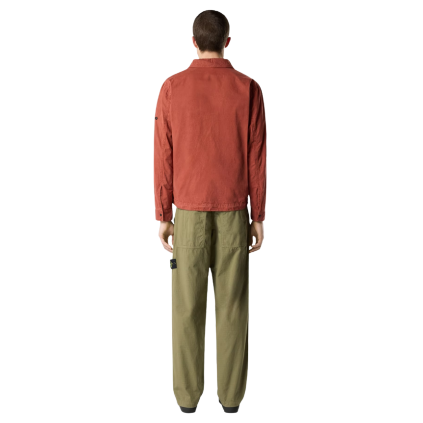 Pantalon STONE ISLAND chino décontracté ripstop mercerisé coton bio kaki