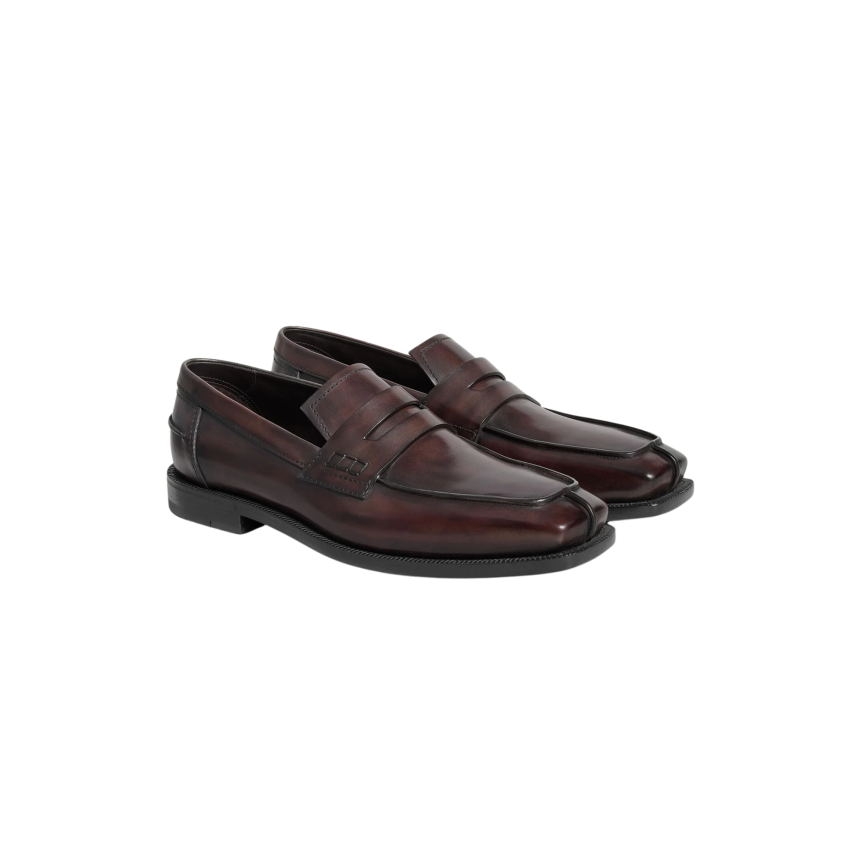 Mocassin BERLUTI Mont Thabor Cuir de veau Venezia marron ambre