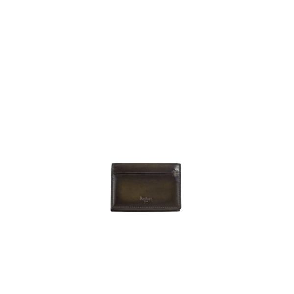 Porte-Cartes BERLUTI Imbuia Gaspard Cuir de veau Venezia selva oscura kaki