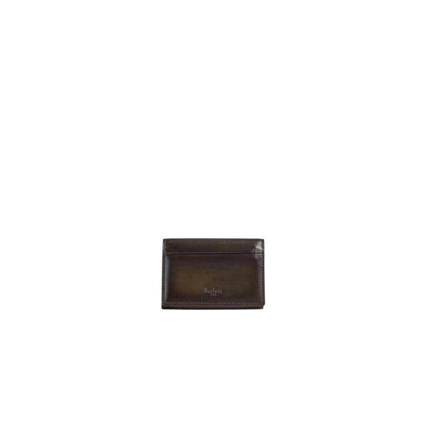 Porte-Cartes BERLUTI Imbuia Gaspard Cuir de veau Venezia selva oscura kaki