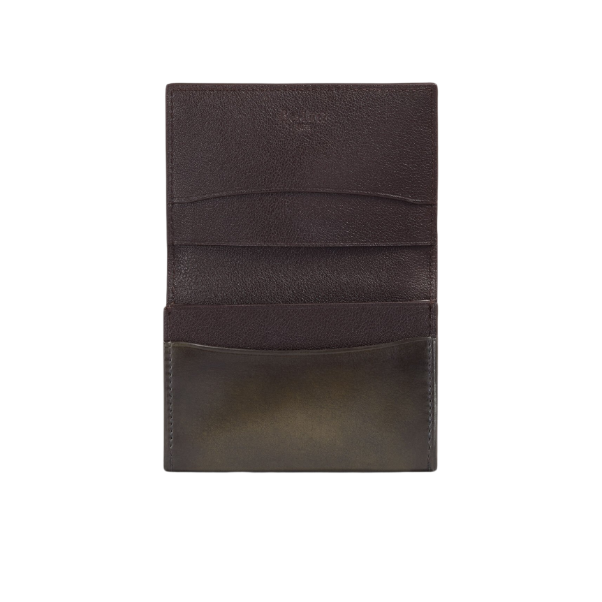 Porte-Cartes BERLUTI Imbuia Gaspard Cuir de veau Venezia selva oscura kaki