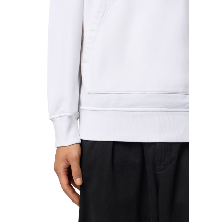 Sweat-shirt à capuche STONE ISLAND regular coton blanc poche kangourou