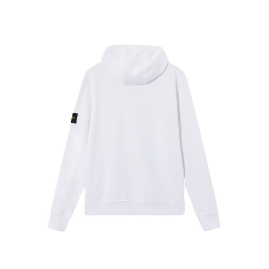 Sweat-shirt à capuche STONE ISLAND regular coton blanc poche kangourou