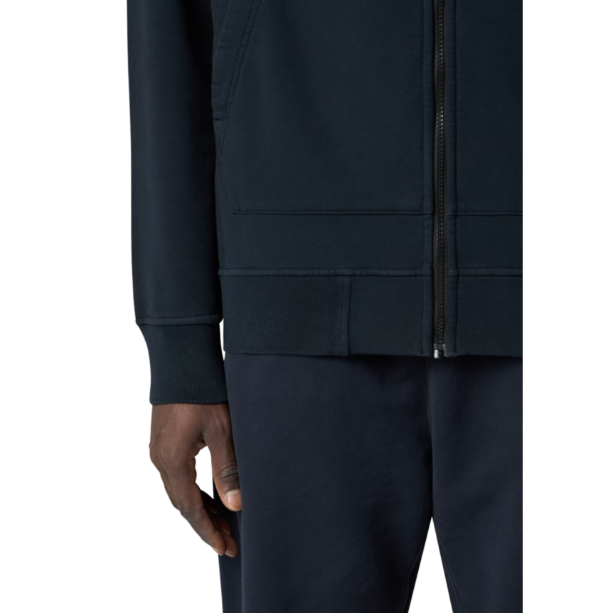 Sweat-shirt cardigan zippé STONE ISLAND à capuche regular coton bleu marine poches