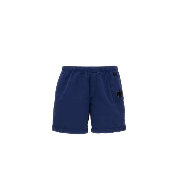 Short de bain CP COMPANY nylon bleu lentille