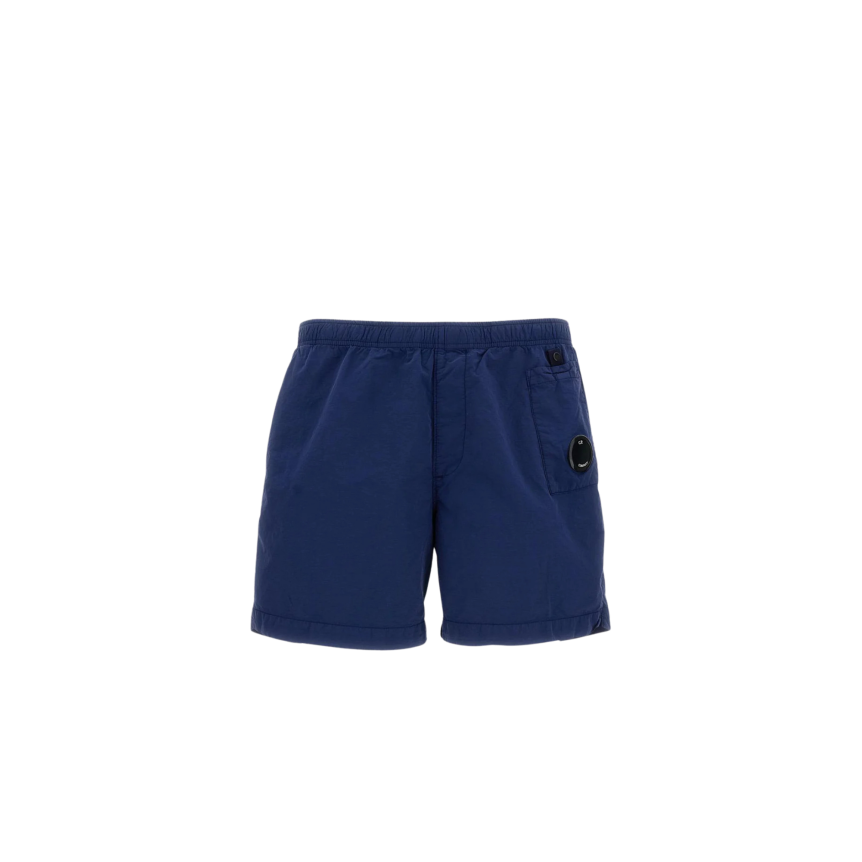 Short de bain CP COMPANY nylon bleu lentille