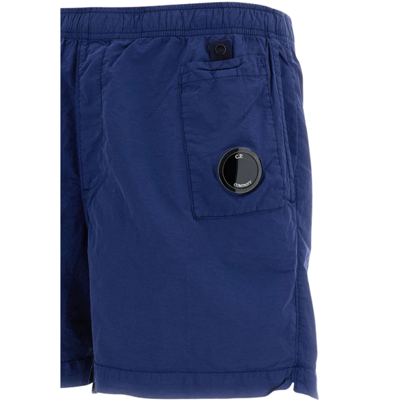 Short de bain CP COMPANY nylon bleu lentille