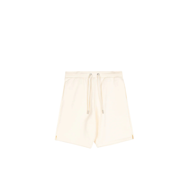 Short AMI Paris molleton coton écru cœur embossé