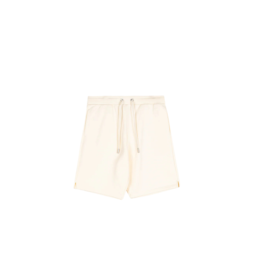 Short AMI Paris molleton coton écru cœur embossé
