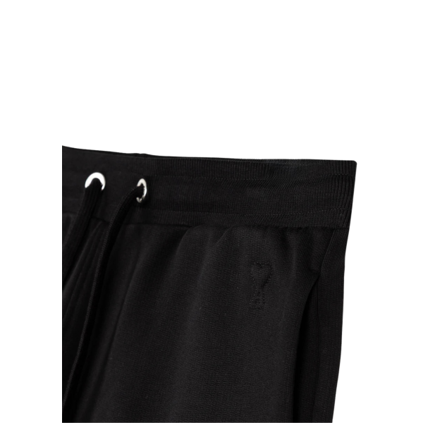 Short AMI Paris molleton coton noir cœur embossé