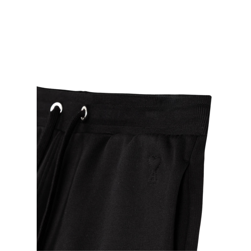 Short AMI Paris molleton coton noir cœur embossé