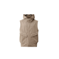 Gilet sans manches à capuche lunettes nylon recyclé Shell R beige gris