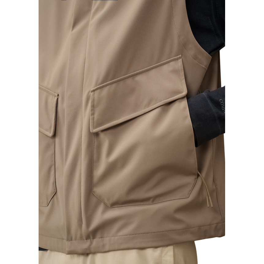 Gilet sans manches à capuche lunettes nylon CP COMPANY recyclé Shell R beige gris