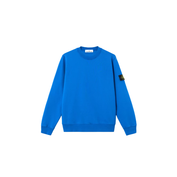 Sweat-shirt ras-du-cou STONE ISLAND regular manche raglan coton bleu roi